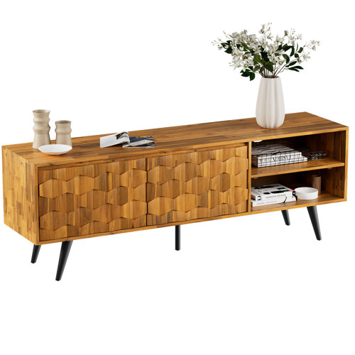 Corrigan Studio® Solid Wood TV Stand Fully Assembled, Media